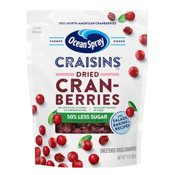 Ocean Spray Craisins Dried Cranberries, Reduced Sugar, 10 Oz Bag (Pack Of 12)