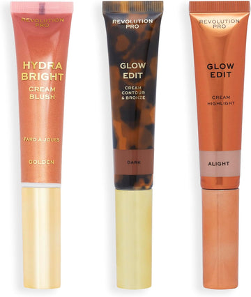 Revolution Pro, Crème Gezichtsstick Trio, Crème Contour, Blush & Highlighter Make-Up Set, Dark