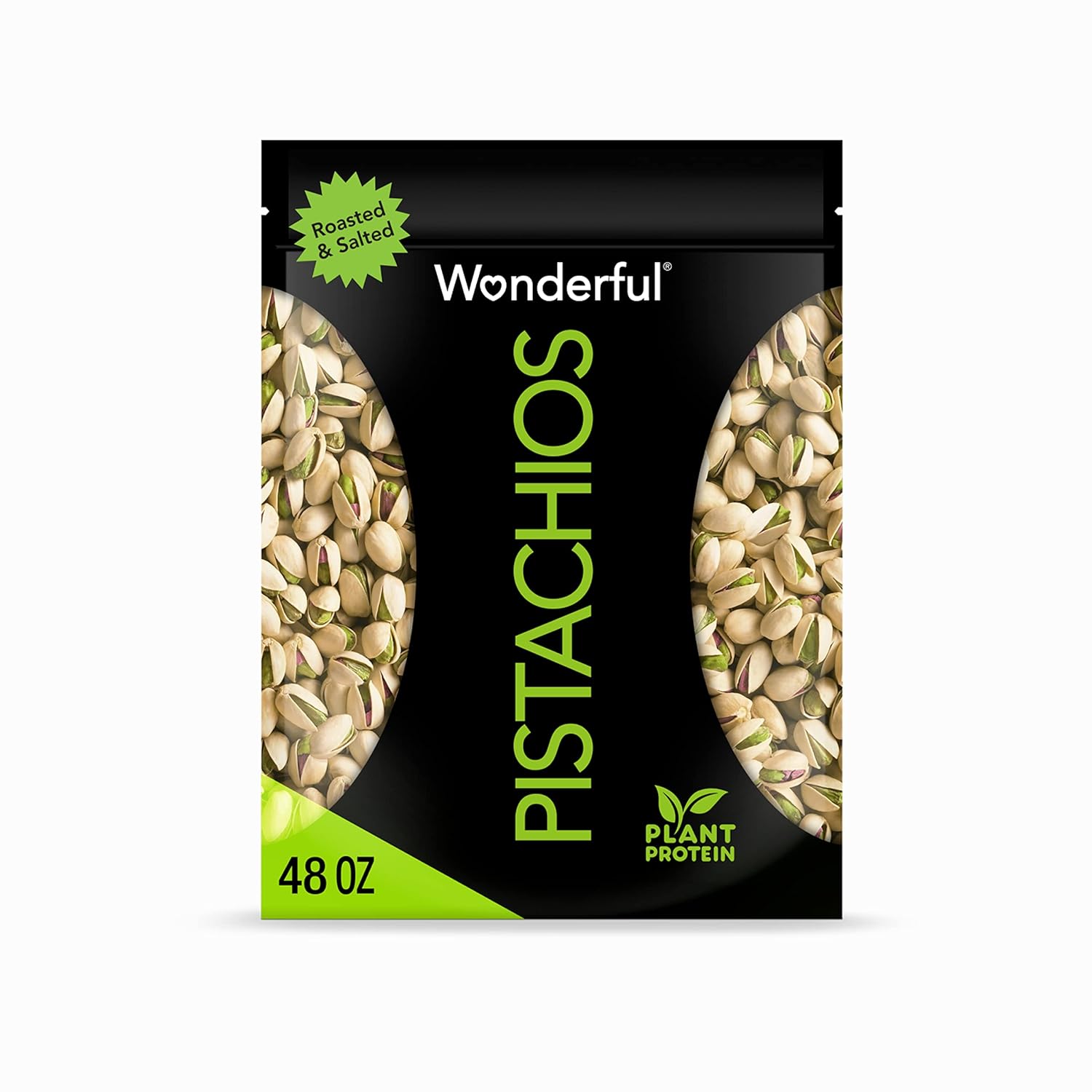 Wonderful Pistachios In Shell, Roasted & Salted Nuts, 48 Ounce Resealable Bag, Protein Snacks, Bulk Snacks, Healthy Snacks For Adults