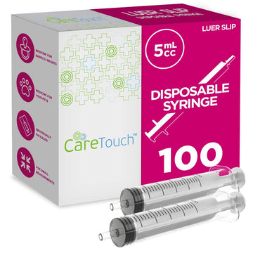 Care Touch Ctsls5E With Luer Slip Tip - 100 Sterile Syringes By Care Touch – No Needle, Great For Dispensing Oral Medicine And Home Care