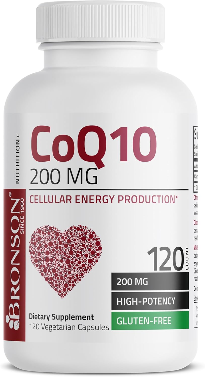 Bronson Coq10 200 Mg High Potency Cellular Energy Production, 120 Vegetarian Capsules