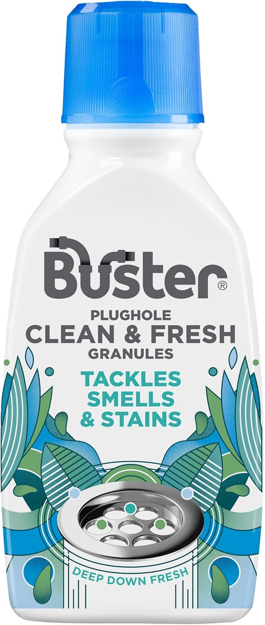 Buster Clean & Fresh Granules, 300G, 6 Pack, Tackle Smells And Stains For Clean And Fresh Plugholes, Drains, Dishwashers And Washing Machines - Fast Acting And Lasting Results