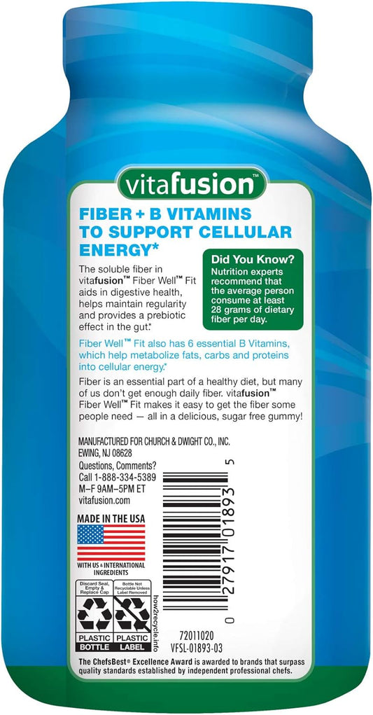 Vitafusion Fiber Well Fit Gummies Supplement, 90 Count (Packaging May Vary)