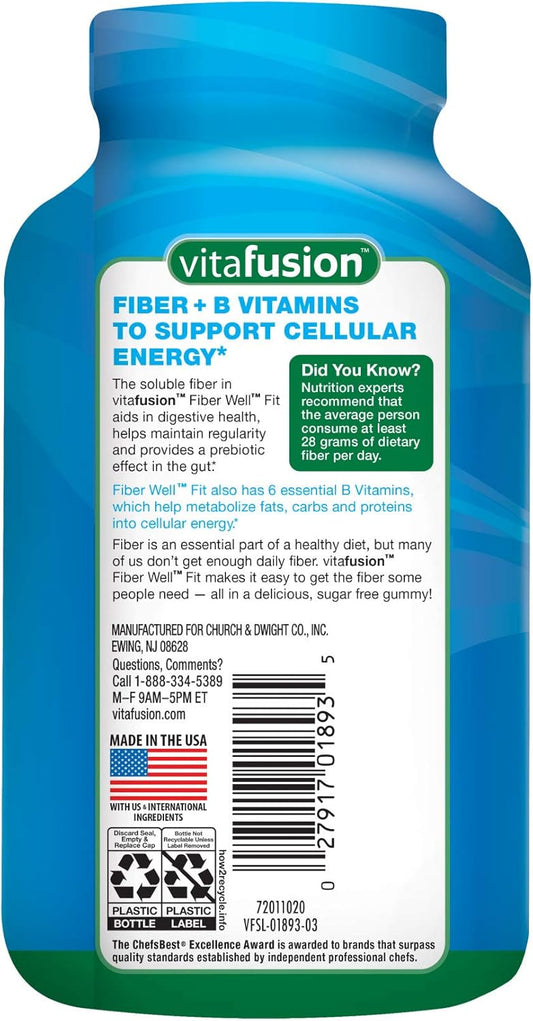 Vitafusion Fiber Well Fit Gummies Supplement, 90 Count (Packaging May Vary)