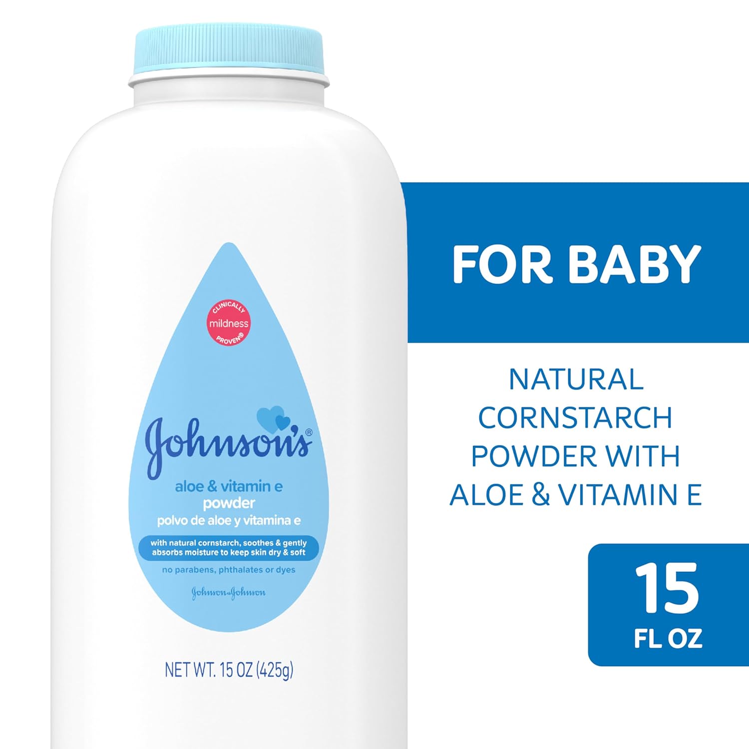 Johnson'S Lavender Baby Powder With Naturally Derived Cornstarch, Gently Soothes Delicate Skin, Hypoallergenic, And Free Of Parabens, Phthalates, And Dyes, Lavender Scent, 15 Oz : Baby