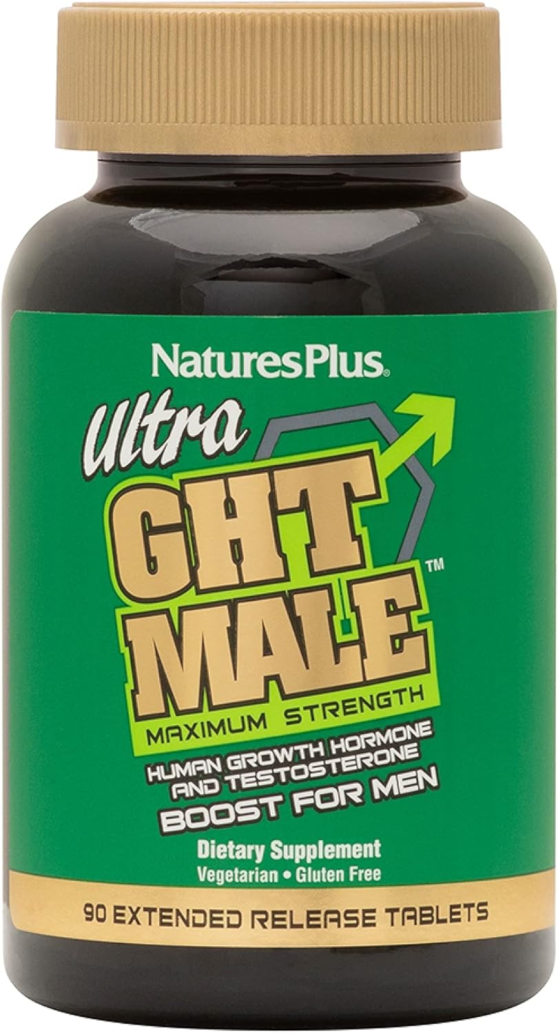 NaturesPlus Ultra GHT Male - 90 Extended Release Tablets - Maximum Strength Natural Human Growth Hormone Boost - Gluten Free - 30 Servings