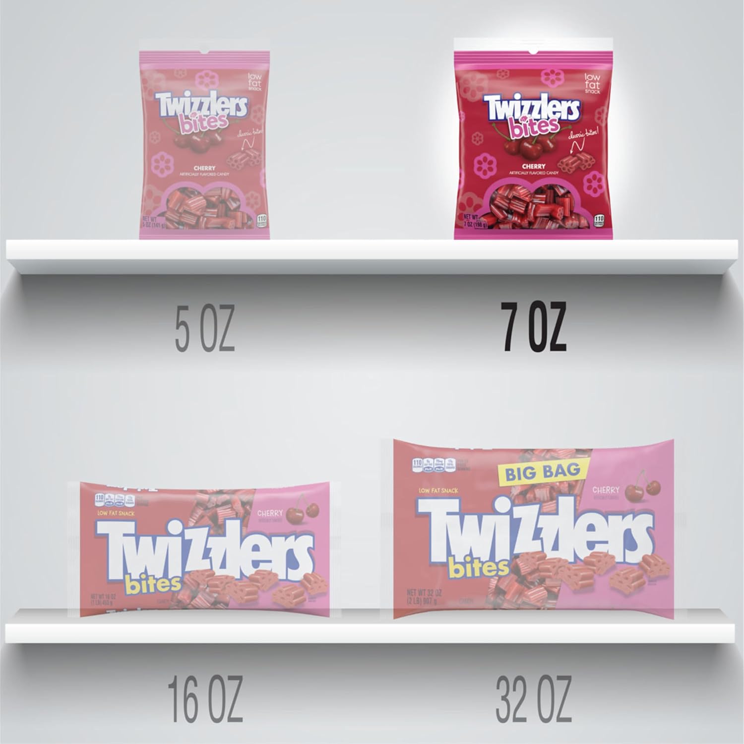 Twizzlers Bites Cherry Candy Bags, 7 Oz (12 Count)