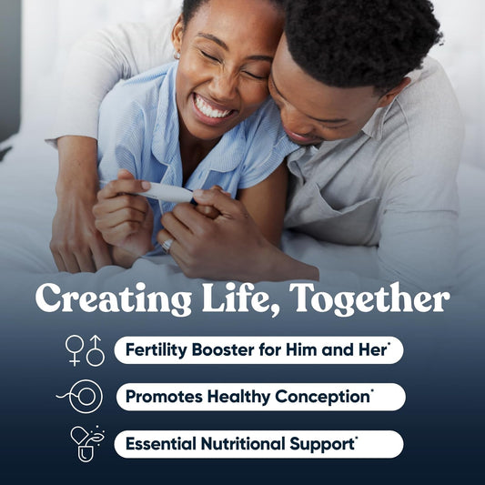 Conception Fertility For Her & Him Bundle - Fertility Supplements Combo For Women & Men – Prenatal Vitamins – Promote Hormone Balance, Cycle Consistency, Aid Ovulation – 120 Count