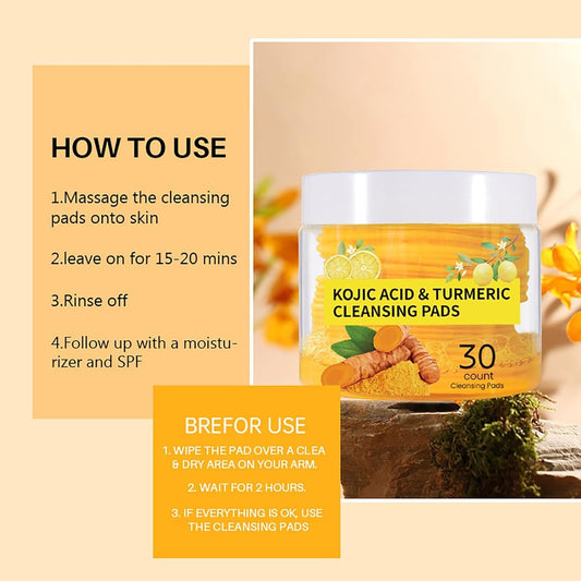 Botanical Face & Body Cleansing Pads – Exfoliating Pre-Soaked Wipes for Daily Skincare (30 or 100 Pads) ((30 PADS))