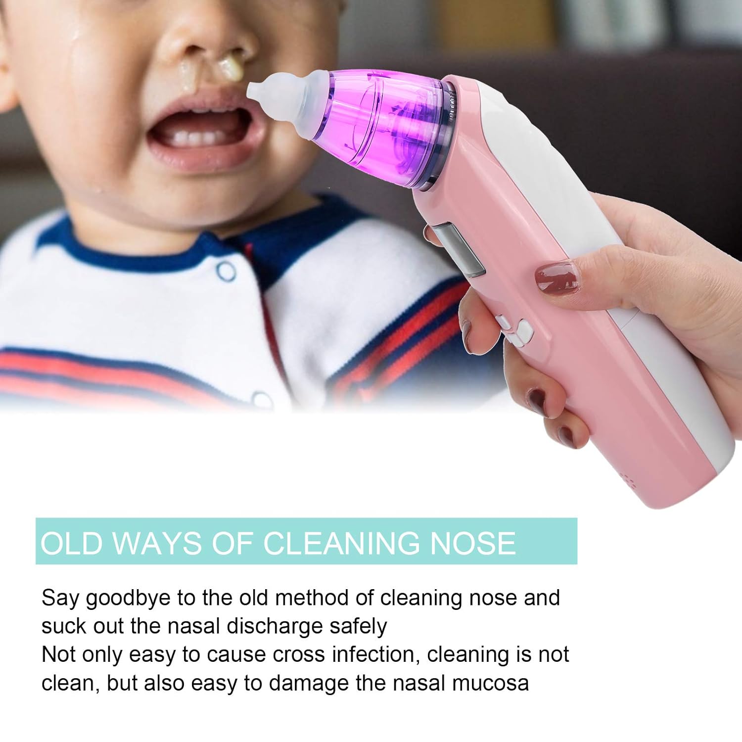 Electric Nose Cleaner, Light Weight Small Size Long?Lasting Baby Nose Cleaner, Durable for New Mothers Gift Baby Home(Pink) : Baby