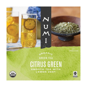 Numi Organic Tea Citrus Green Iced Tea, 24 Count Gallon Pouch, Smooth Tea With Lemon Zest, Caffeinated