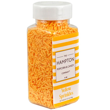 Yellow Sprinkles Jimmies 3.17 Oz, Sprinkles For Cake Decorating, Cake Sprinkles, Sprinkles For Baking, Ice Cream & More, The Hampton Candy Company