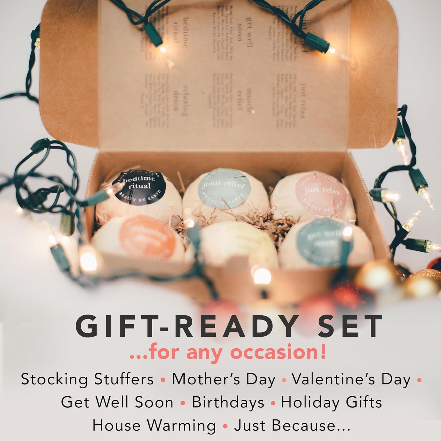 Bath Bomb Gift Set - USA Made with Natural & Organic Ingredients, Mothers Day Gifts, Relaxing Gifts for Women & Men, Spa Gifts & Birthday Gifts for Women and Mom, Bath Bombs for Women Gift Ideas : Beauty & Personal Care