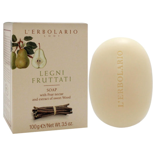 L'Erbolario Perfumed Bar Soap – Gently Scented Body And Hand Soap Bar – Moisturizing And Nourishing With Natural Extracts – Legni Fruttati - 3.5 Oz