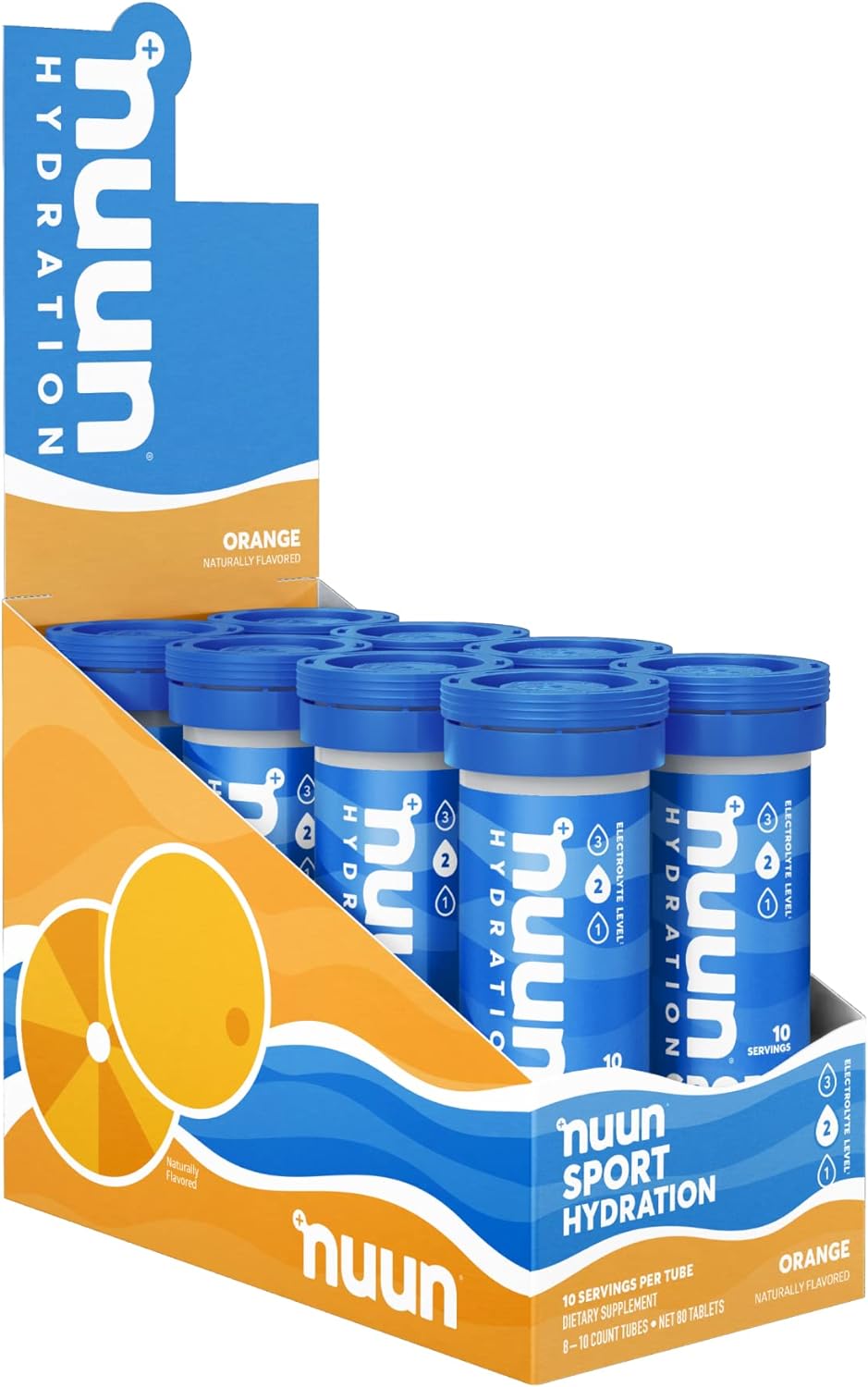 Nuun Sport Electrolyte Tablets for Proactive Hydration, Orange, 8 Pack