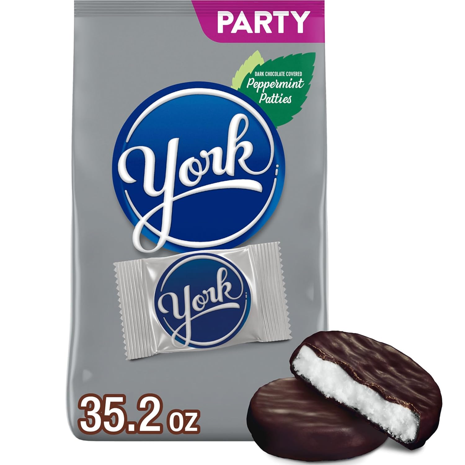 York Dark Chocolate Peppermint Patties, Halloween Candy Party Pack, 35.2 Oz