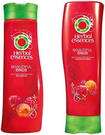 Herbal Essences Beautiful Ends Set Shampoo & Conditioner For Long Hair With Juicy Pomegranate Scent. Bundle