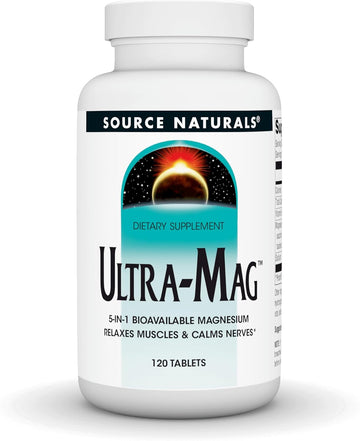 Source Naturals Ultra-Mag High-Efficiency Magnesium Complex - Maintains Muscle & Nerve Function* - 120 Tablets