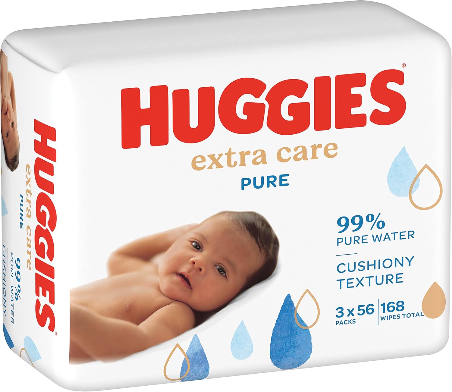 Huggies Pure Extra Care, Baby Wipes - 3 Packs (168 Wipes Total) - 99 Percent Pure Water Wet Wipes - Fragrance Free to Clean and Protect Sensitive Skin : Amazon.co.uk: Baby Products