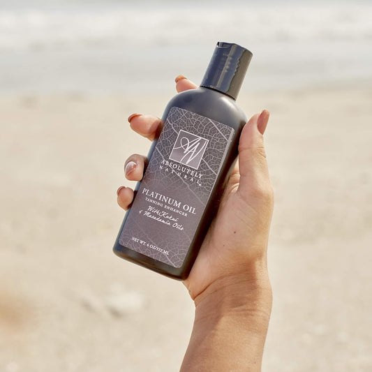 Platinum Dark Tanning Oil - Organic Suntan Lotion With Bronzer For Outdoors & Massages - Rose Hips & Aloe - 6 Oz