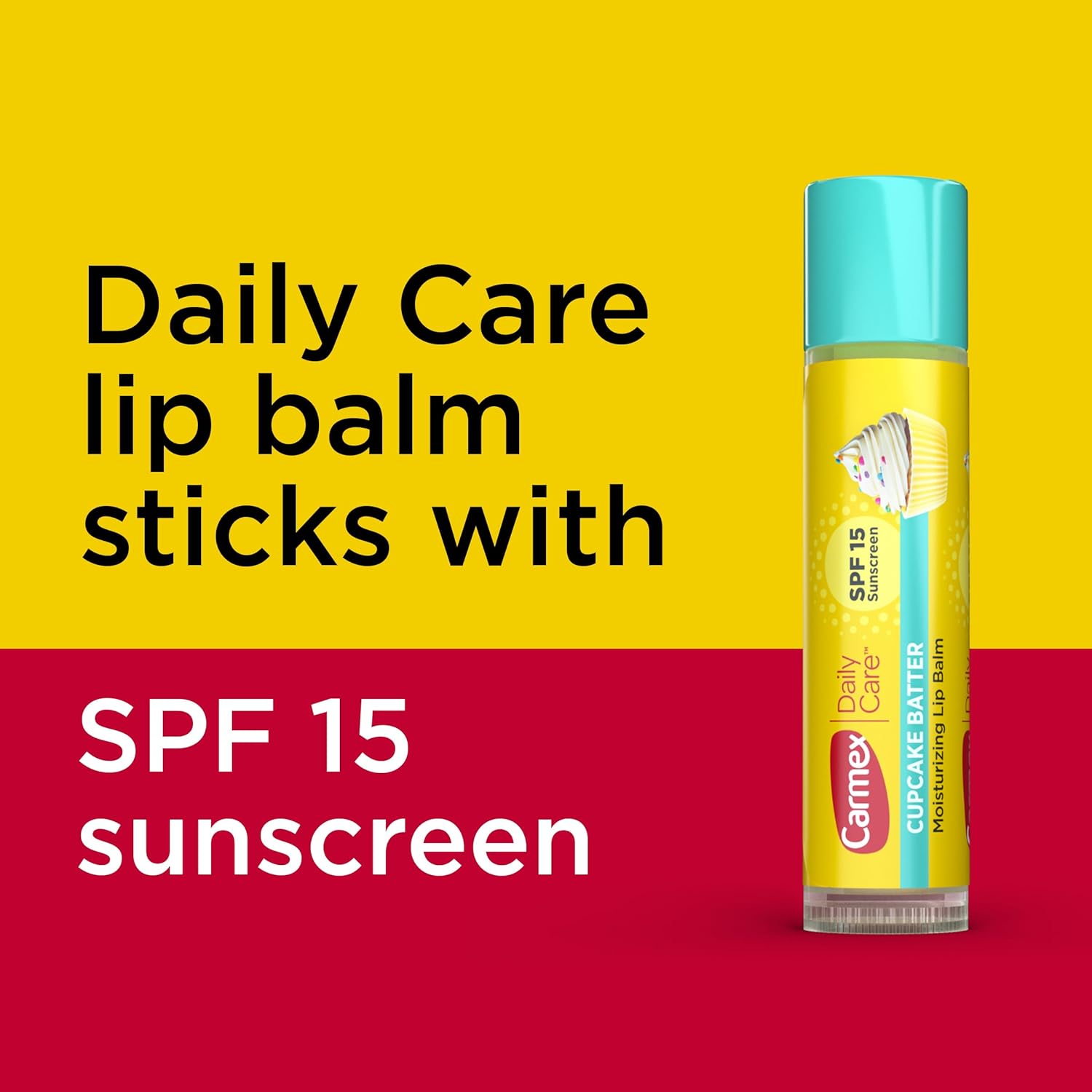 Carmex Daily Care Moisturizing Lip Balm with SPF 15, Cupcake Batter Lip Balm Sticks, 0.15 OZ Each - 12 Count : Beauty & Personal Care