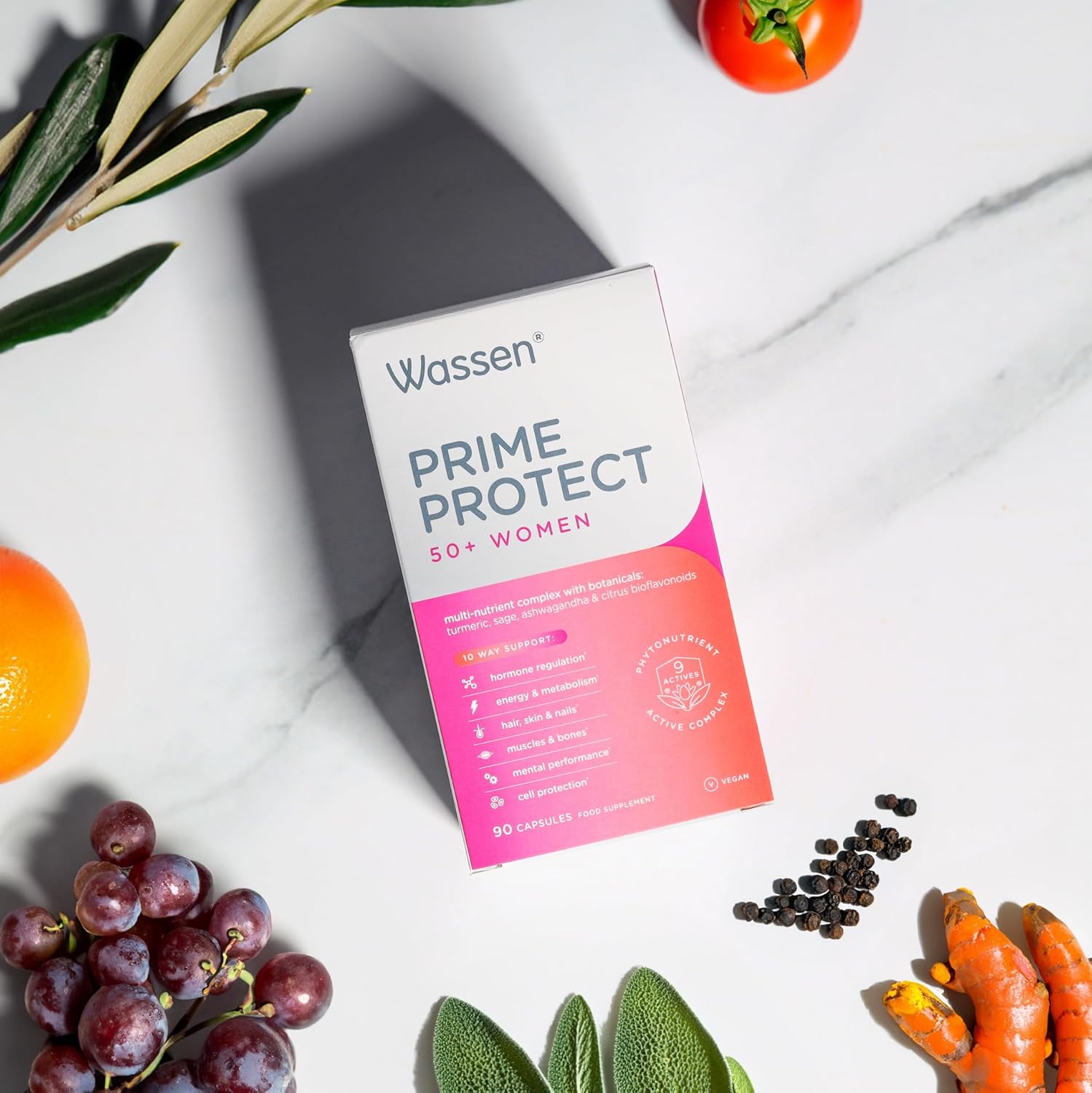 Wassen Prime Protect 50+ Women | 90 Vegan Capsules | Multivitamin For Women | Menopause Supplements For Hormone Balance For Women | Vitamin For Women Over 50 Multivitamins | Hormonal Balance For Women : Amazon.co.uk: Health & Personal Care