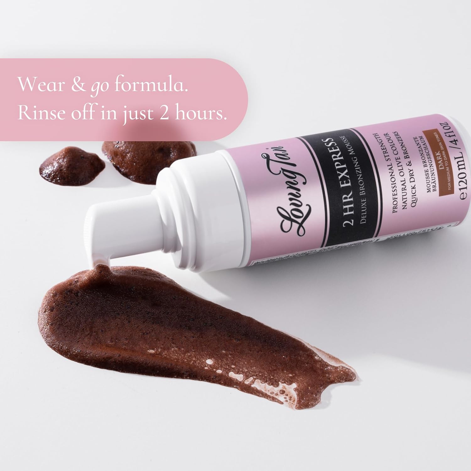 Loving Tan 2 HR Express Mousse, Medium - Streak Free, Natural looking, Professional Strength Sunless Tanner - Up to 5 Self Tan Applications per Bottle, Cruelty Free, Naturally Derived DHA - 120 ml : Amazon.co.uk: Beauty