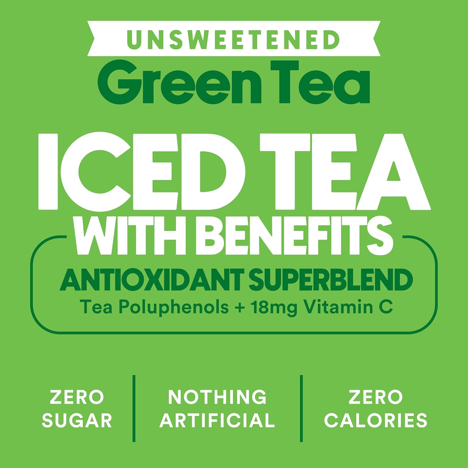 Ryl Iced Tea, Unsweetened Green Tea, Antioxidant Superblend, Zero Sugar, Zero Carb, Zero Calorie Iced Tea, 16.0 Fl Oz (12-Pack)
