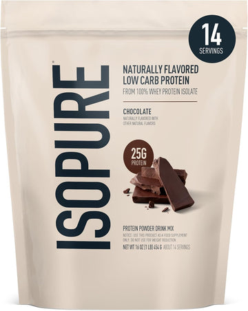 Isopure Protein Powder, Whey Protein Isolate Powder, 25G Protein, Low Carb & Keto Friendly, Naturally Sweetened & Flavored, Flavor: Tahitian Vanilla, 1 Pound