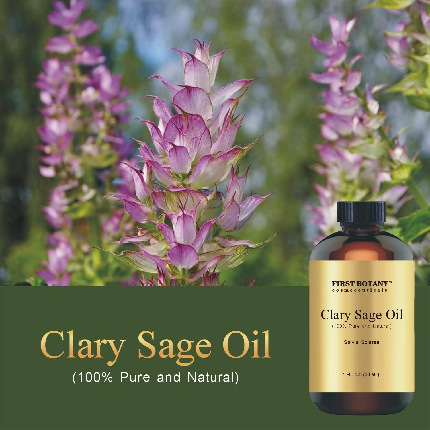 100% Clary Sage Pure Essential Oil - Premium Clary Sage Oil for Aromat