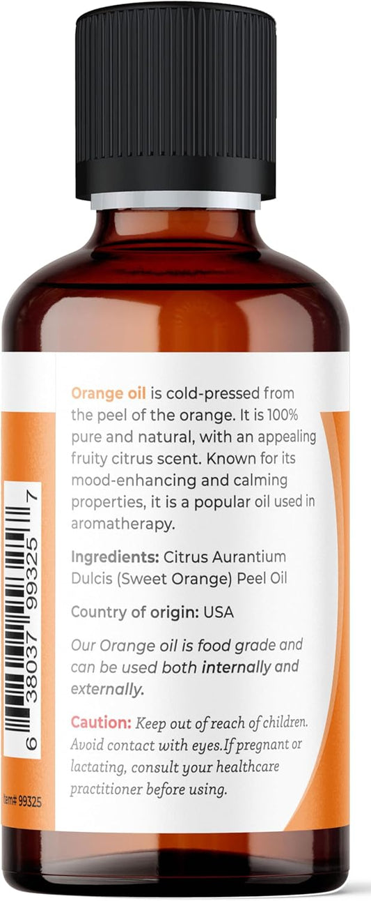 Viva Doria 100% Pure Sweet Orange Essential Oil, Undiluted, Food Grade, Usa Orange Oil, 118 Ml (4 Fl Oz) …