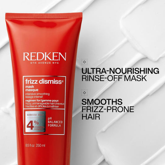 Redken Frizz Dismiss Mask Intense Smoothing Treatment | For Unruly Hair | Ultra Hydrating Smoothing Hair Mask | Sulfate Free | 8.5 Fl Oz (Pack Of 1)