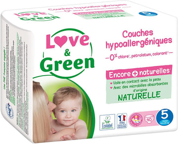 Love & Green Hypoallergenic Nappies 40 Nappies Size 5 (11-25Kg)