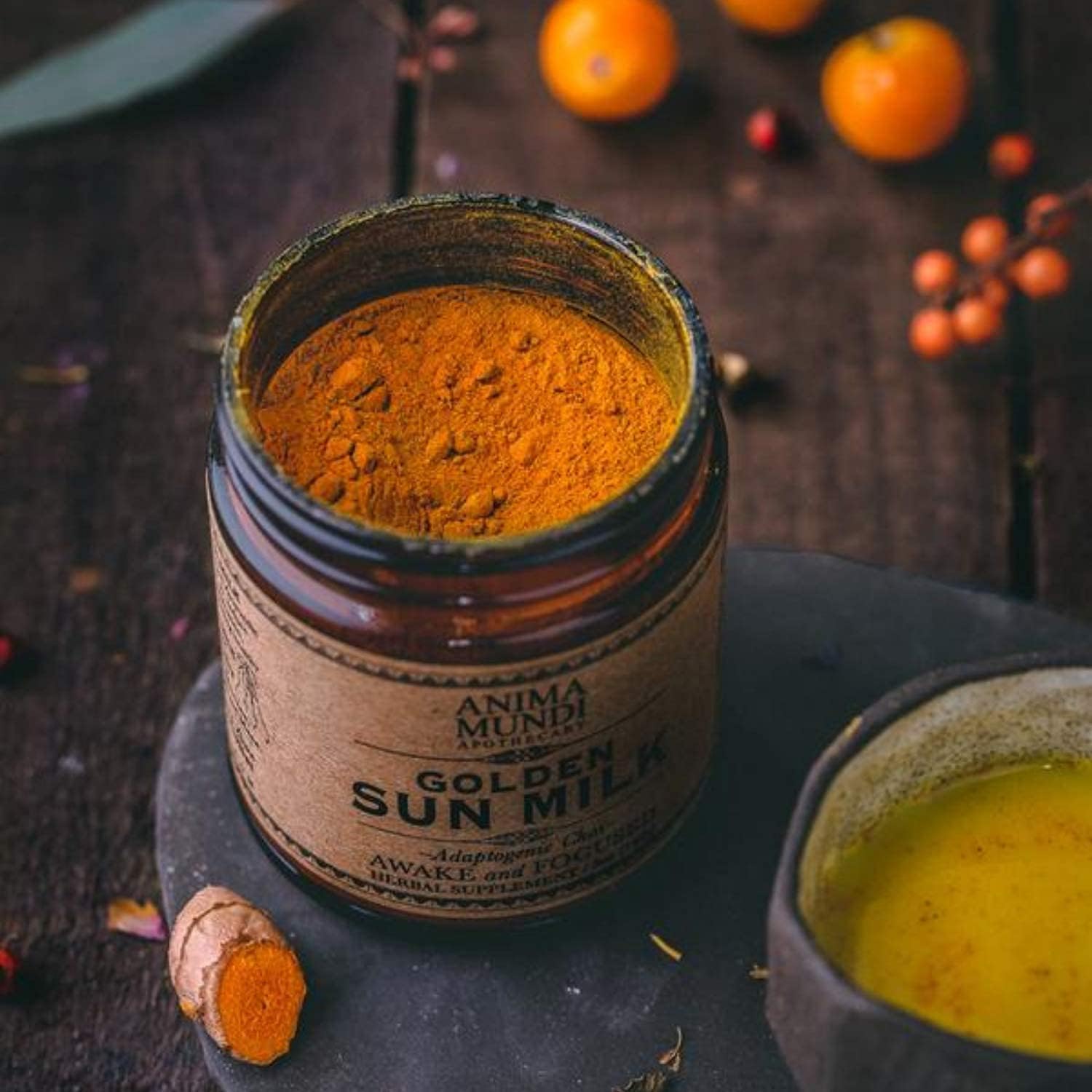 Anima Mundi Apothecary Golden Sun Milk - Relaxing Plant-Based Powder With Organic Spices Turmeric, Ashwagandha, Reishi & Vanilla - Unsweetened Drink Powder - Promote Sense Of Calm (5Oz / 142G) : Health & Household