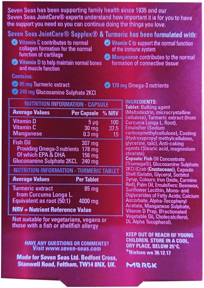 Seven Seas JointCare Supplex & Turmeric Food Supplement (30 Tablets and 30 Capsules)