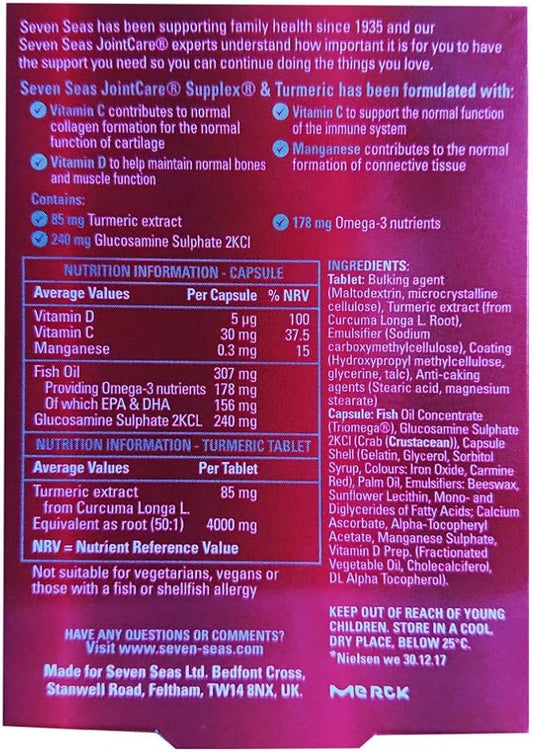 Seven Seas JointCare Supplex & Turmeric Food Supplement (30 Tablets and 30 Capsules)