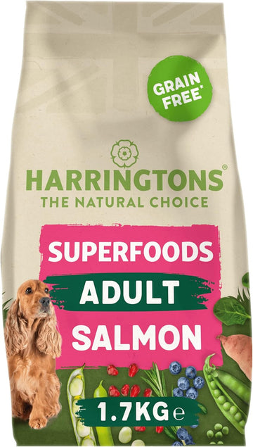 Harringtons Superfoods Complete Grain Free Hypoallergenic Salmon with Veg Dry Adult Dog Food 1.7kg (Pack of 4) - Made with All Natural Ingredients?GARRGFSS-C1.7