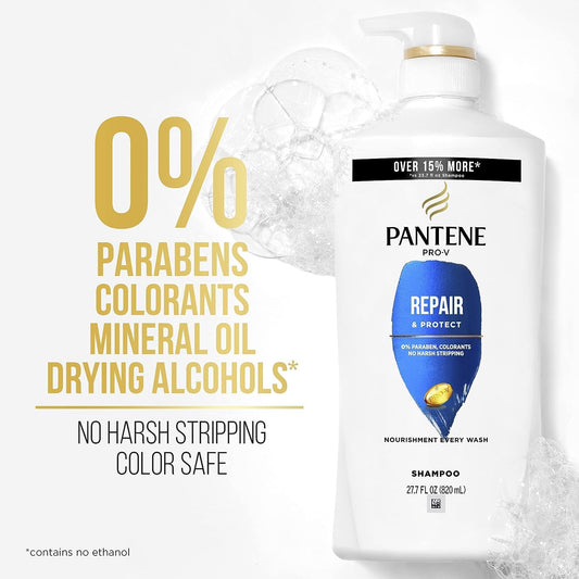 Pantene Shampoo, Conditioner And Hair Treatment Set, Repair & Protect For Damaged Hair, Safe For Color-Treated Hair