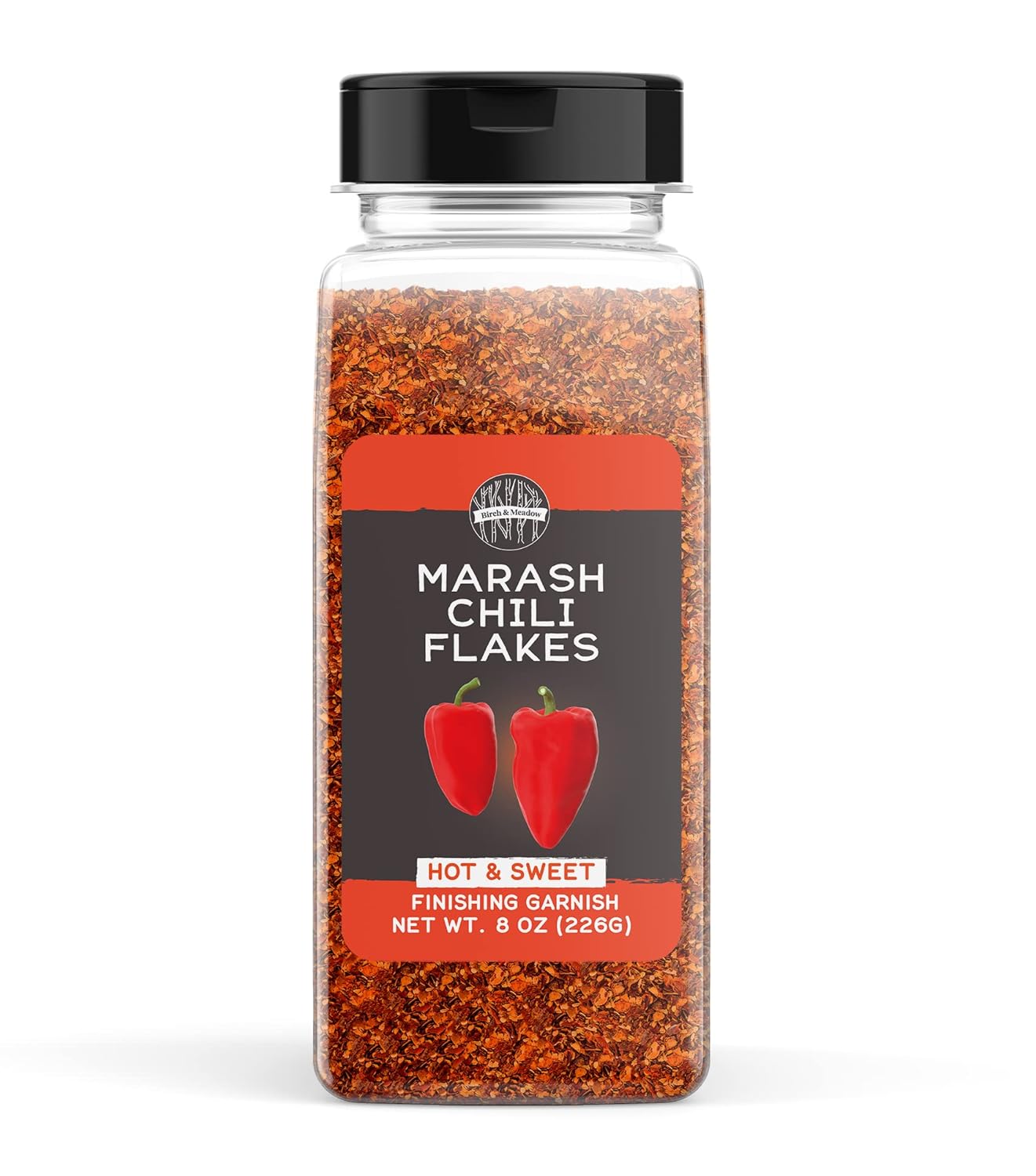 Birch & Meadow 8 Oz Of Marash Chile Flakes, Hot & Sweet, Finishing Garnish