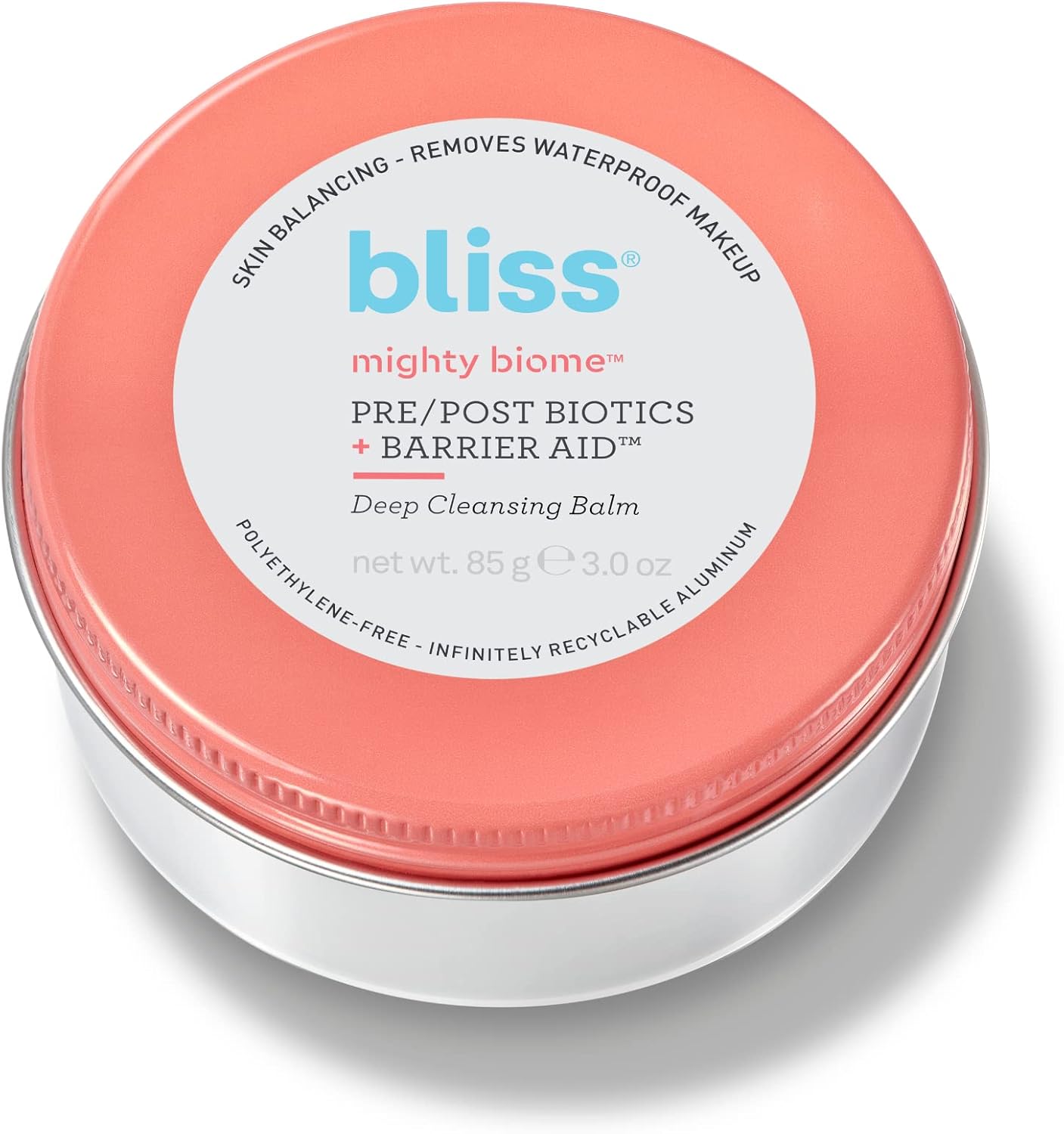 Bliss Mighty Biome Deep Cleansing Balm - 3.0 Oz - Dissovlves Waterproof Makeup & Impurities - Pre/Post Biotics + Barrier Aid - Antioxidants Balance Skin Barrier - Clean - Vegan