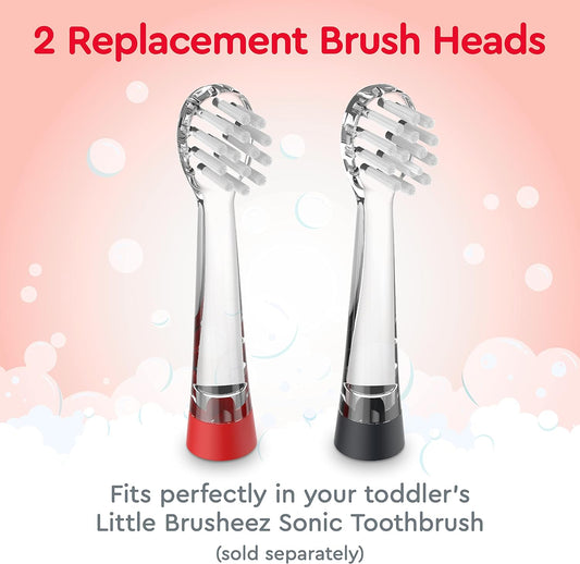 Little Brusheez® 2-Pack Replacement Brush Heads - Safe & Gentle Electric Brush Heads for Ages 1-3 Toddlers’ Sonic Toothbrush (Spotty The Puppy)