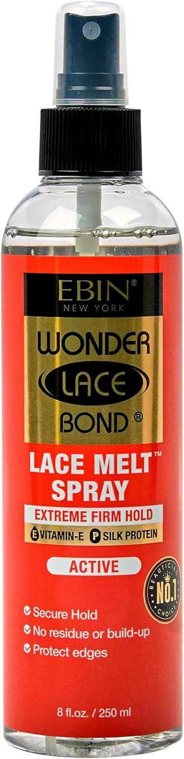 Ebin Wonder Lace Bond Lace Melt Spray (250Ml, Active (Extreme Firm Hold))