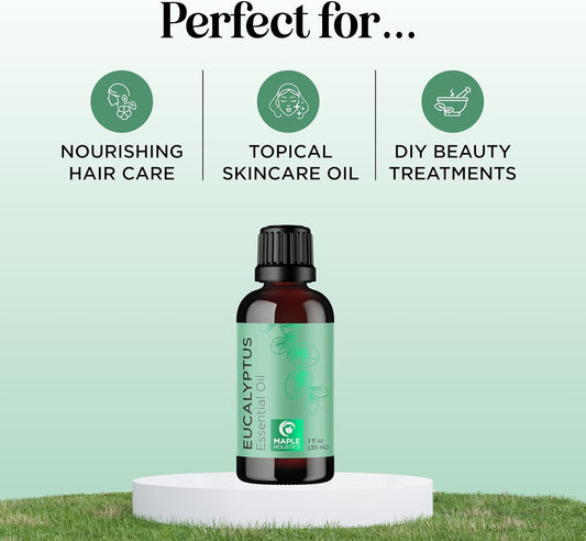 Pure Eucalyptus Essential Oil For Diffuser - Natural Eucalyptus Aromatherapy Diffuser Oil For Scalp Hair Skin And Nails - Undiluted Eucalyptus Essential Oils For Diffusers For Home And Self Care