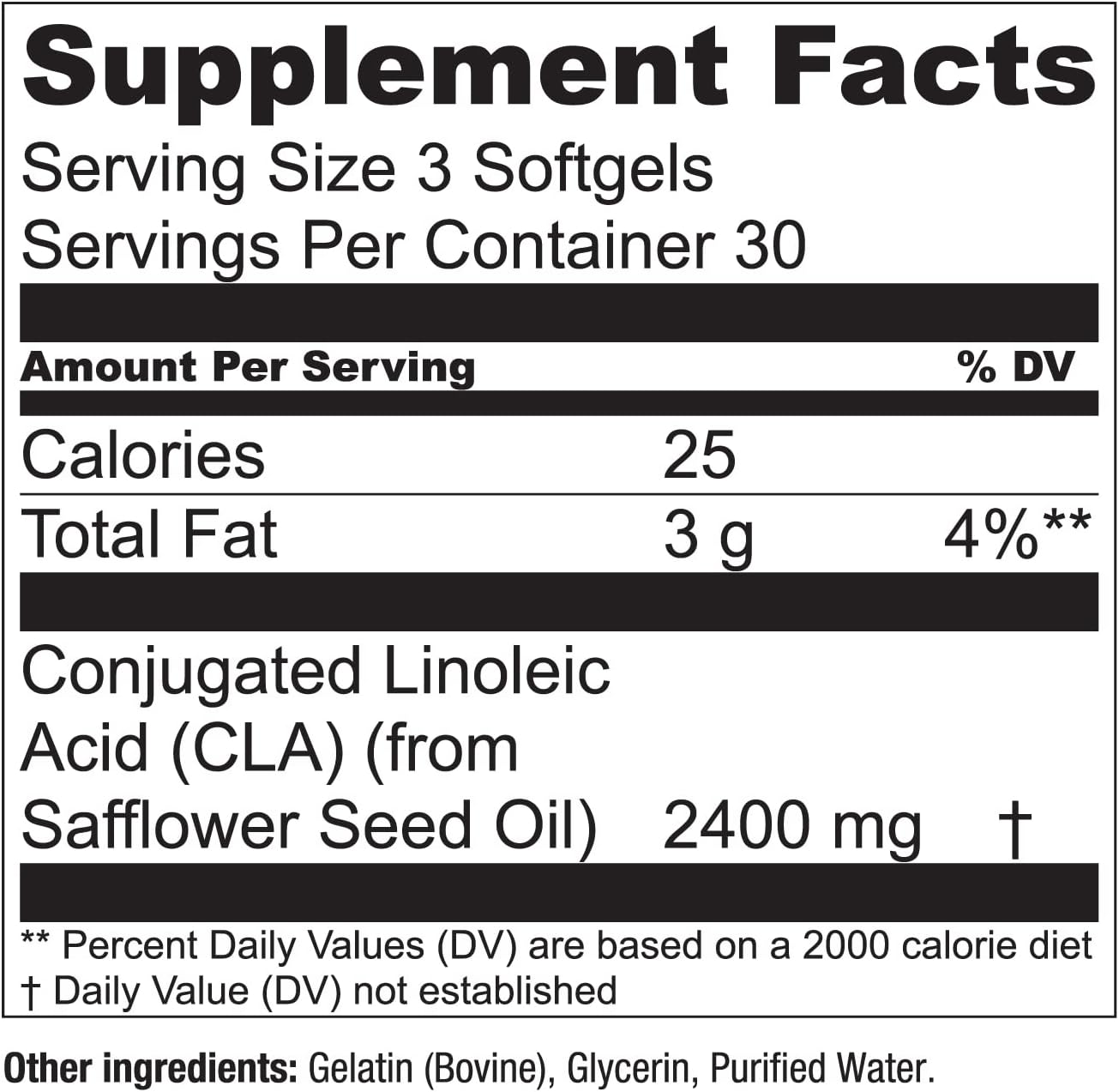 CLA from Safflower Oil - 2400 mg Conjugated Linoleic Acid | Essential Elements - 90 Softgels : Health & Household