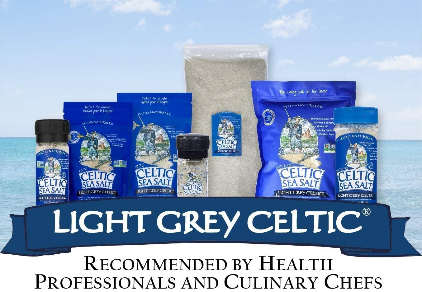 Light Grey Celtic Sea Salt 1 Pound Resealable Bag – Additive-Free, Delicious Sea Salt, Perfect For Cooking, Baking And More - Gluten-Free, Non-Gmo Verified, Kosher And Paleo-Friendly