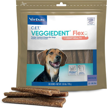 Virbac C.E.T. Veggiedent Flex Tartar Control Chews For Dogs - Medium