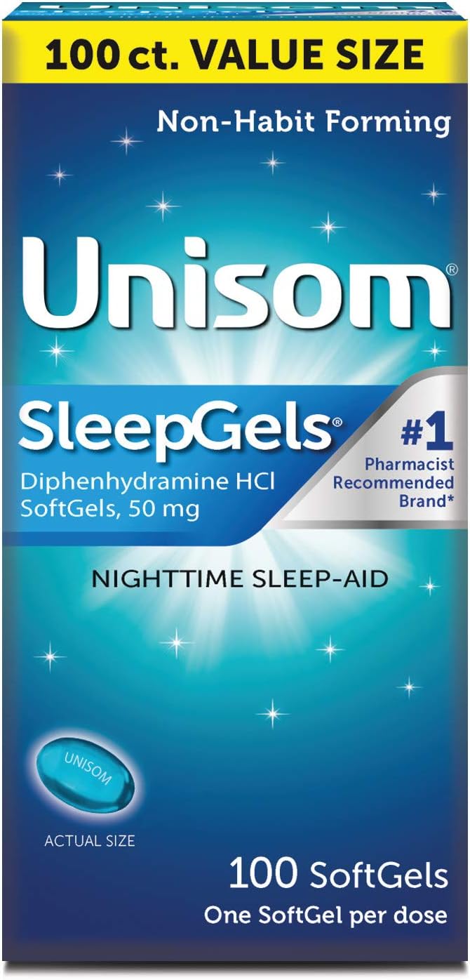 Unisom Nighttime Sleep-Aid Gels, Diphenhydramine HCI, 100 Count