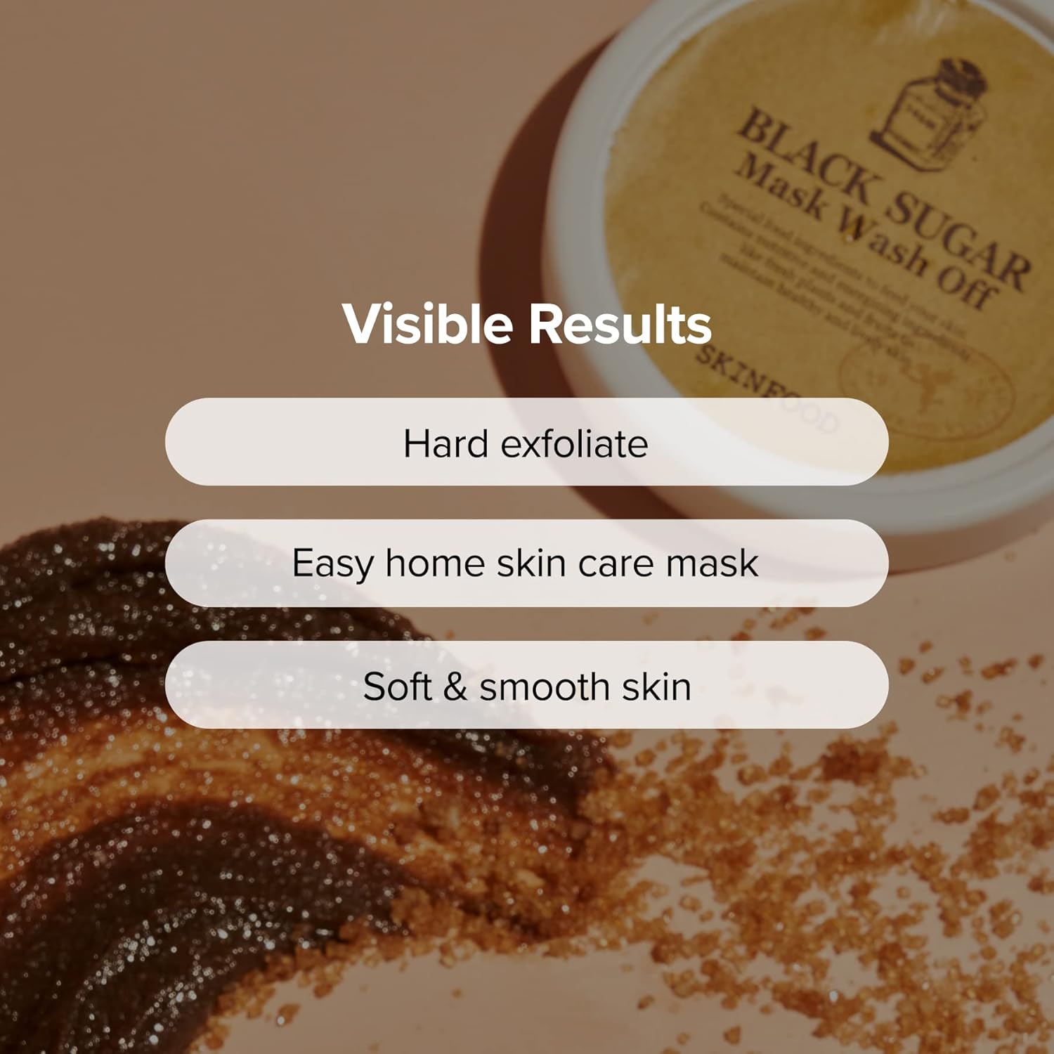 Skin Food Black Sugar Mask Wash Off 4.05 Fl. Oz.(120G) - Black Sugar Scrub - Sugar Face Scrub To Hydrate And Nourish The Skin - Exfoliating Sugar Scrub - Facial Mask Wash Off Sugar Scrub