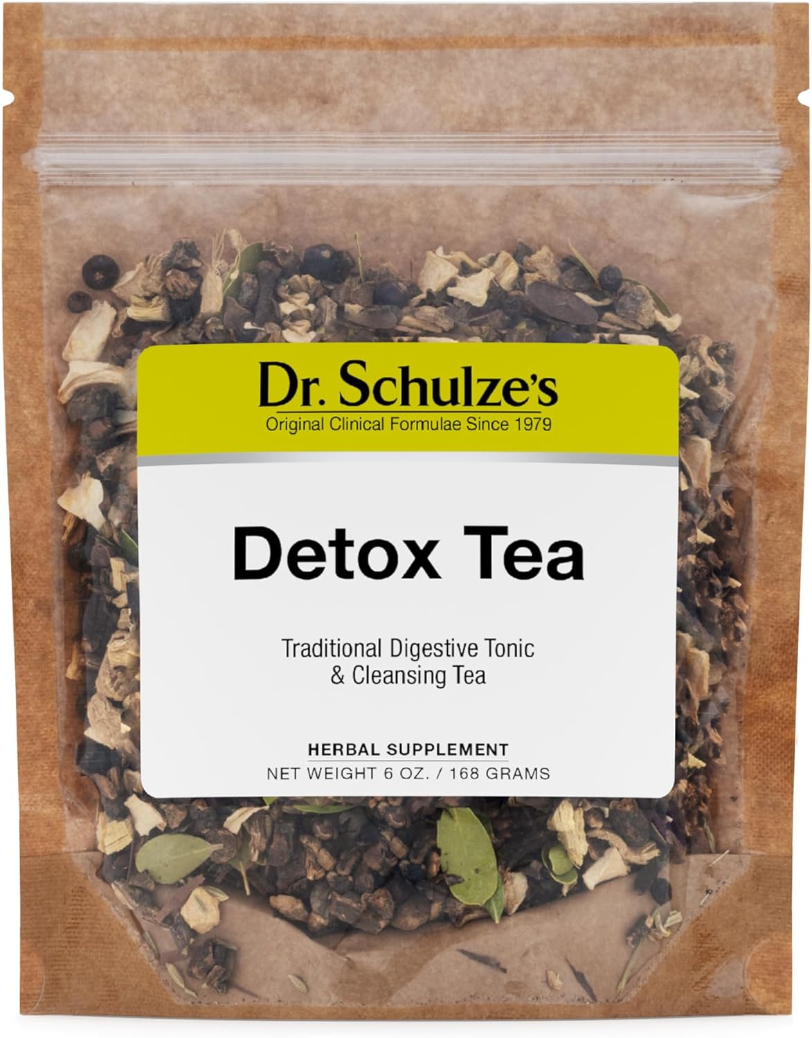 Dr. Schulze's | Detox Tea | All Purpose Herbal Tonic | Powerful Digestive Stimulant | Dietary Supplement | Ultimate Liver Cleanse | Helps Eliminate Gas & Indigestion | Release Toxins | 6 Oz. Pack