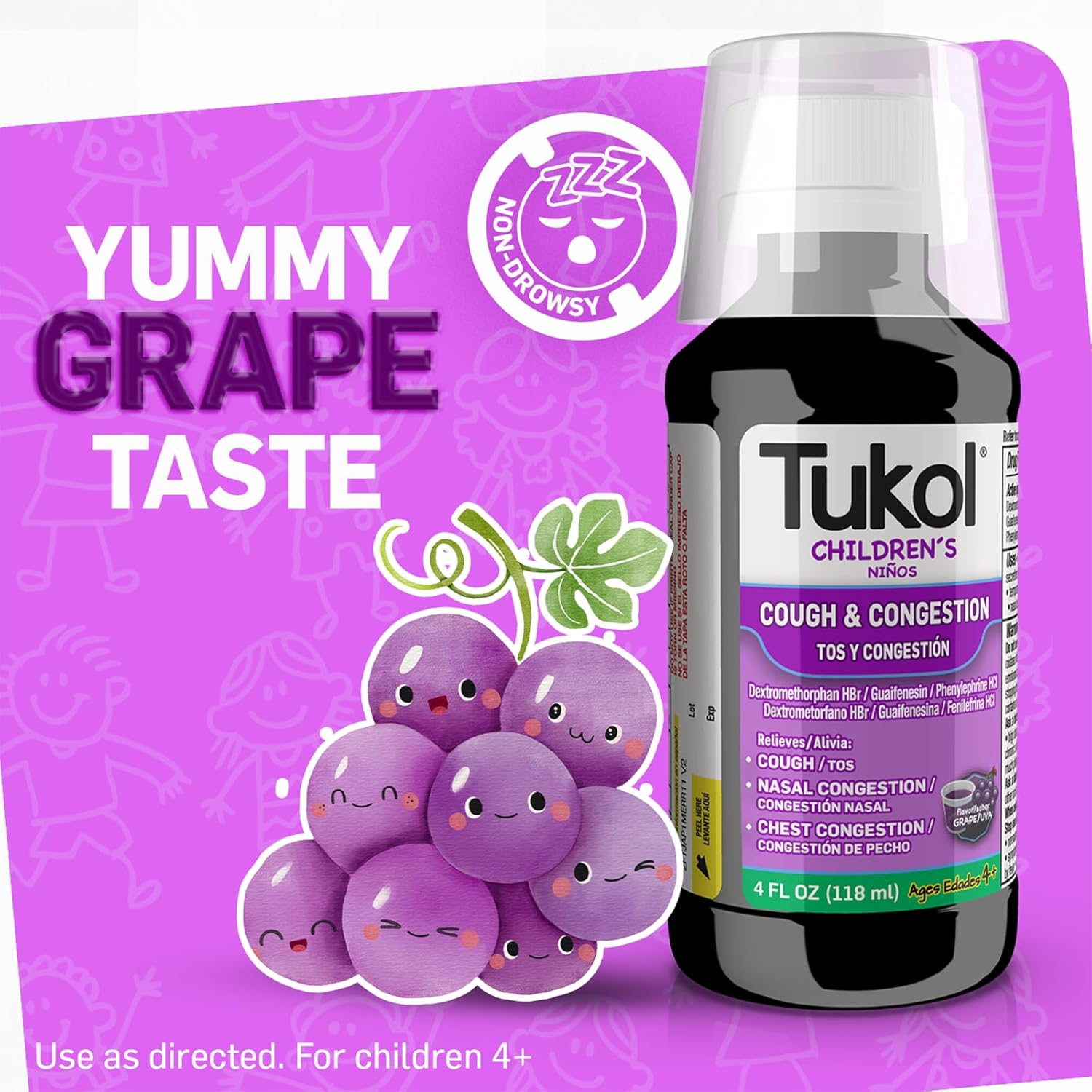 Tukol Children'S Cold & Flu Kids Cold And Flu Medicine, Children'S Cough And Cold Medicine, Multi-Symptom Relief For Fever, Aches, Nasal Congestion, Berry-Flavored, 4 Fl Oz : Health & Household